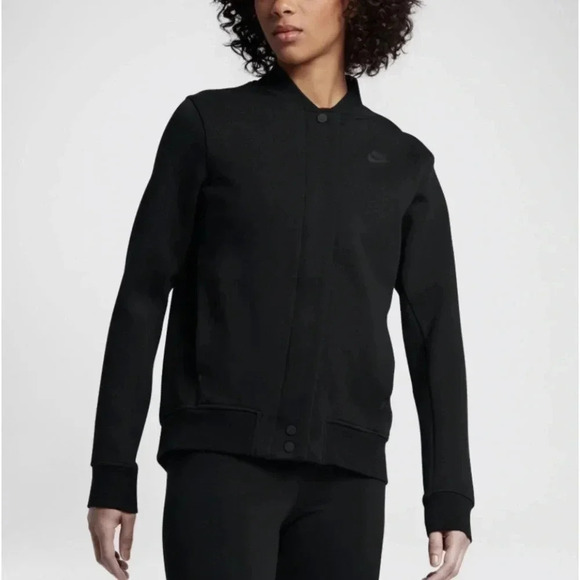 Nike Tech Fleece Destroyer Full Zip Letterman style Jacket women’s size large - Picture 4 of 15